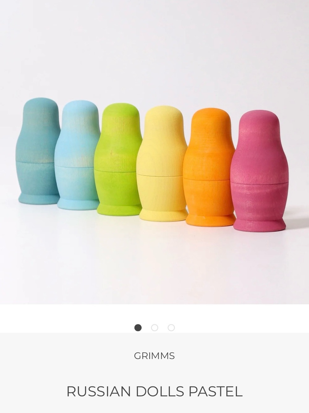 Grimms Pastel Wooden Nesting Dolls - Multicolor Set